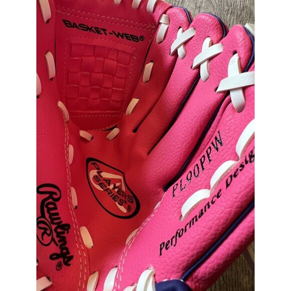 Rawlings Player Series PL90PPW 9 Inch Tee Ball Glove Pink Right Hand Throw RHT - Picture 3 of 7